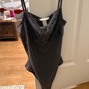 H&M Charcoal Lace Bodysuit